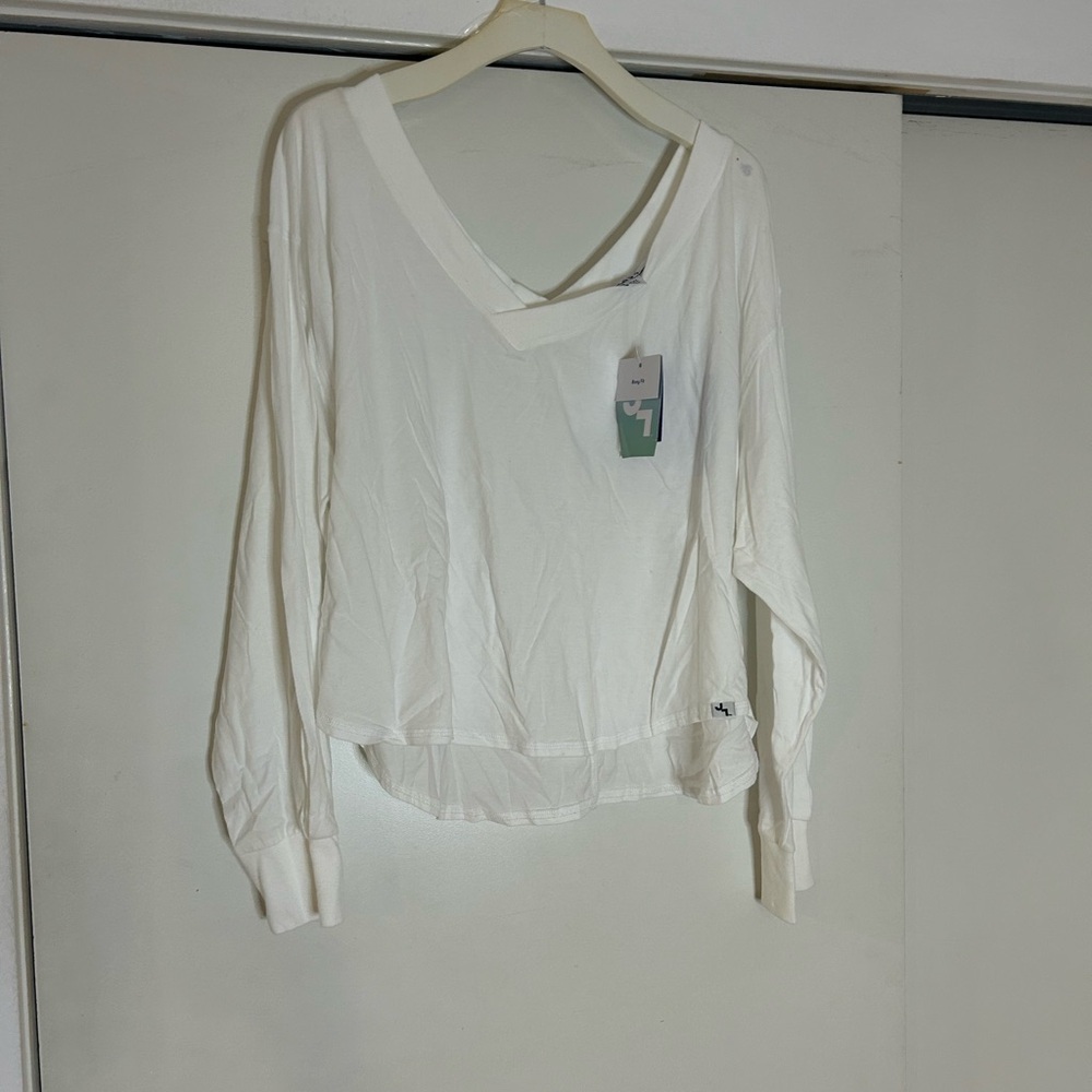 JoyLab White V-Neck Blouse